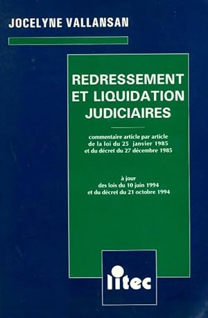 Redressement et liquidation judiciaires - Jocelyne Vallansan