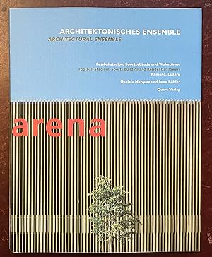 Architektonisches Ensemble. Fussballstadion, Sportgebäude und Wohntürme, Allmend, Luzern. Archite...