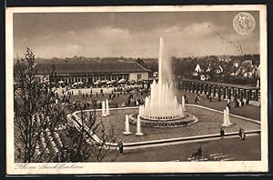 Bild des Verkufers fr Ansichtskarte Dsseldorf, Grosse Reichsausstellung Schaffendes Volk 1937, Leuchtfontne zum Verkauf von Bartko-Reher