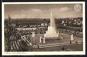 Bild des Verkufers fr Ansichtskarte Dsseldorf, Grosse Reichsausstellung Schaffendes Volk 1937, Leuchtfontne zum Verkauf von Bartko-Reher