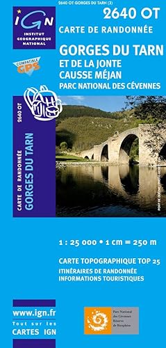 Image du vendeur pour Gorges du Tarn 1 : 25 000: Et de la Jonte Causse Mjan Parc National des Cvennes mis en vente par Dmons et Merveilles