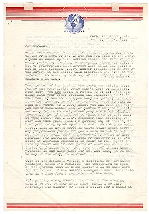 Dashiell Hammett Typed Letter (Signed) Nov. 4th, 1944, WWII