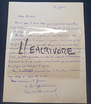 Lettre autographe signée de Vincent Auriol