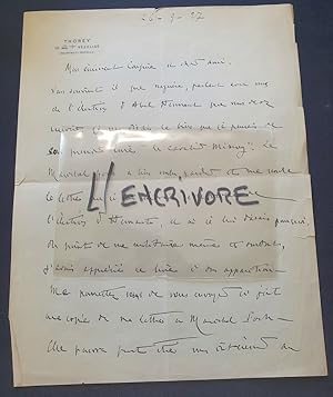Lettre autographe signée du Maréchal Lyautey - 1927