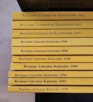 Konvolut von 10 Bänden aus der Reihe "Reclams Literatur-Kalender".