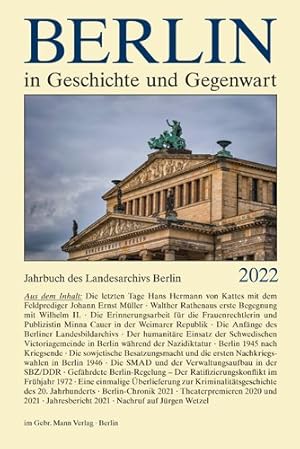 Immagine del venditore per Berlin in Geschichte Und Gegenwart : Jahrbuch Des Landesarchivs Berlin 2022 -Language: German venduto da GreatBookPrices