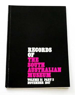 Seller image for Records of the South Australian Museum Volume 21 Part 2 November1987 for sale by Adelaide Booksellers