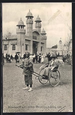 Bild des Verkufers fr Ansichtskarte London, Franco-British Exhibition 1908, Rickshaw zum Verkauf von Bartko-Reher