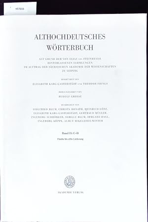 Bild des Verkufers fr Althochdeutsches Wrterbuch. zum Verkauf von Antiquariat Bookfarm