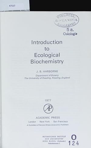 Seller image for Introduction to Ecological Biochemistry. for sale by Antiquariat Bookfarm