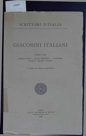 Bild des Verkufers fr Giacobini Italiani. Volume Primo zum Verkauf von Antiquariat Bookfarm