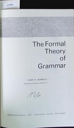 Seller image for The Formal Theory of Grammar. for sale by Antiquariat Bookfarm
