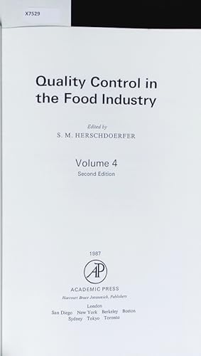 Bild des Verkufers fr Quality Control in the Food Industry. Volume 4. zum Verkauf von Antiquariat Bookfarm