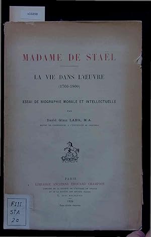 Seller image for Madame de Stael - la Vie dans L'oeuvre 1766-1800. for sale by Antiquariat Bookfarm