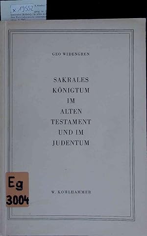 Imagen del vendedor de Sakrales Knigtum im Alten Testament und im Judentum. a la venta por Antiquariat Bookfarm