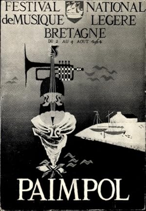 Ansichtskarte / Postkarte Paimpol Côtes dArmor, Nationales Musikfestival, Bretagne, 1964
