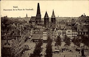 Ansichtskarte / Postkarte Gand Gent Ostflandern, Panorama de la Place de Vendredi