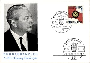 Ansichtskarte / Postkarte Bundeskanzler Dr. Kurt Georg Kiesinger, Portrait