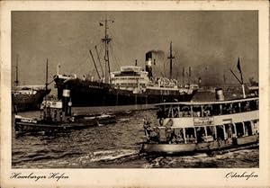 Bild des Verkufers fr Ansichtskarte / Postkarte Hamburger Hafen, Oderhafen, Dampfer Rabenfels, Schleppschiff Fairplay, Groe Hafenrundfahrt zum Verkauf von akpool GmbH