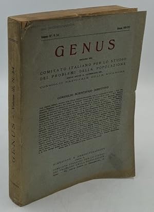 Genus - Volume III, N. 3-4, Giugno 1939 - XVII : organo del Comitato italiano per lo studio dei p...
