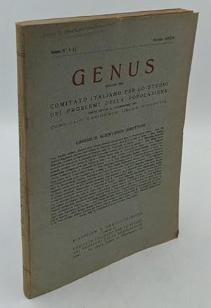 Genus - Volume IV, N. 1-2, Novembre 1939 - XVIII : organo del Comitato italiano per lo studio dei...