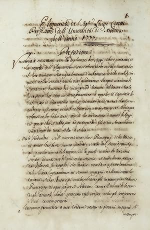 Eloquenza del Sig.e Luigi Ceretti Professore dell'Università di Modona dell'anno 1777.