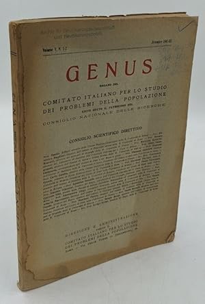 Genus - Volume V, N. 1-2, Dicembre 1941 - XX : organo del Comitato italiano per lo studio dei pro...