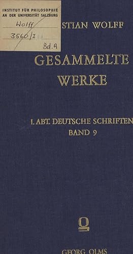 Seller image for Ausfhrliche Nachricht von seinen eigenen Schriften, die er in Deutscher Sprache heraus gegeben Christian Wolff - Gesammelte Werke for sale by avelibro OHG