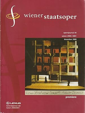 Imagen del vendedor de opernjournal 44 saison 2000 / 2001 dezember 2000 a la venta por Programmhefte24 Schauspiel und Musiktheater der letzten 150 Jahre