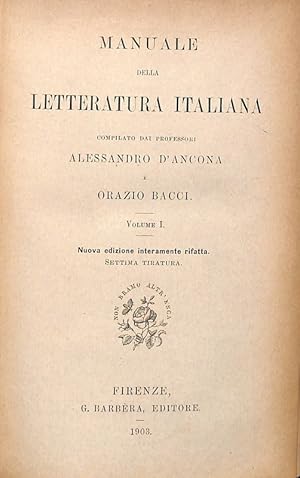 Image du vendeur pour Manuale della letteratura italiana mis en vente par FolignoLibri