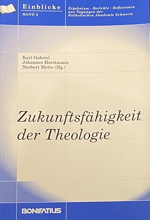 Bild des Verkufers fr Zukunftsfhigkeit der Theologie. Anstsse aus der Soziologie Franz-Xaver-Kaufmanns (Einblicke Band 2) zum Verkauf von Antiquariaat Schot