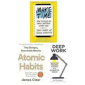 Bild des Verkufers fr Make Time, Deep Work and Atomic Habit 3 Books Collection Set by Jake Knapp, John Zeratsky, Cal Newport, James Clear zum Verkauf von usa4books