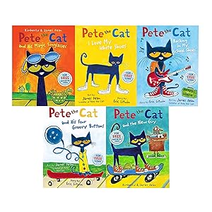 Imagen del vendedor de Pete the Cat Series 5 Books Collection Set (Pete the Cat I Love My White Shoes, Rocking in My School Shoes, His Four Groovy Buttons, His Magic Sunglasses & The New Guy) a la venta por usa4books