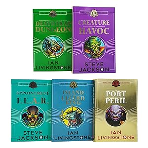 Imagen del vendedor de Fighting Fantasy RPG 5 Books Collection Set (6-10) (The Port of Peril, Creature of Havoc, Deathtrap Dungeon, Appointment With F.E.A.R. &amp; Island of the Lizard King) a la venta por usa4books