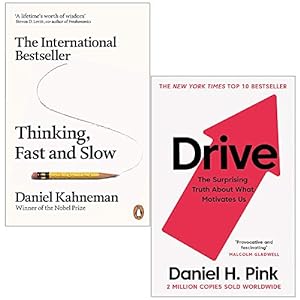 Imagen del vendedor de Thinking, Fast and Slow By Daniel Kahneman & Drive: The Surprising Truth About What Motivates Us by Daniel H. Pink 2 Books Collection Set a la venta por usa4books