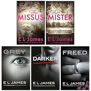 Imagen del vendedor de E L James Fifty Shades of Grey & Mister Series Collection 5 Books Set (Grey, Darker, Freed, The Mister, The Missus) a la venta por usa4books