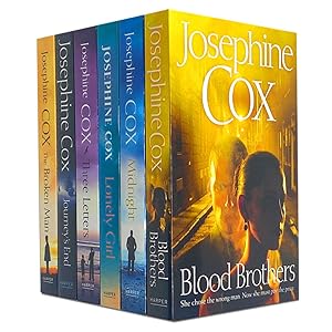 Seller image for Josephine Cox Series 6 Books Collection Set Blood Brothers, Midnight, Lonely Girl, Three Letters, Journeys End, The Broken Man for sale by usa4books