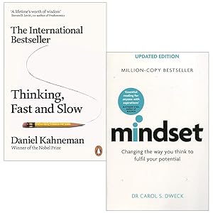 Seller image for Thinking, Fast and Slow By Daniel Kahneman & Mindset - Updated Edition: Changing The Way You think To Fulfil Your Potential By Dr Carol Dweck 2 Books Collection Set for sale by usa4books