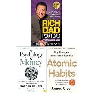 Imagen del vendedor de Rich Dad Poor Dad, Atomic Habits, The Psychology of Money 3 Books Collection Set a la venta por usa4books