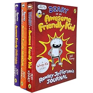 Seller image for Jeff Kinney 3 Books Collection Set (Diary of an Awesome Friendly Kid [Paperback], Rowley Jefferson's Awesome Friendly Adventure [Paperback], Awesome Friendly Spookystories [Hardback]) for sale by usa4books
