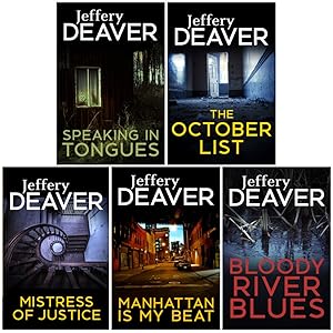 Seller image for Jeffery Deaver Collection 5 Books Set (Mistress of Justice, Bloody River Blues, Manhattan is my Beat, The October List, Speaking in Tongues) for sale by usa4books