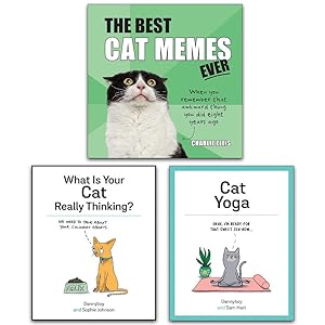 Imagen del vendedor de The Best Cat Memes Ever, Cat Yoga, What is Your Cat Really Thinking 3 Books Collection Set a la venta por usa4books