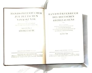 Image du vendeur pour Handwrterbuch des deutschen Aberglaubens. Bd. 7 mis en vente par Ammareal