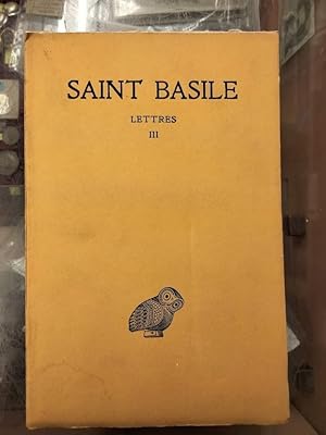 Bild des Verkufers fr Lettres Tome III (francese testo greco a fronte) Saint Basile zum Verkauf von Ammareal