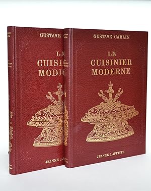 Imagen del vendedor de Le cuisinier moderne ou les secrets de l'art culinaire, 2 volumes (rimpression de l'dition Garnier Frres, Paris, 1887-1889). Menus - Haute Cuisine - Patisserie - Glaces - Office, etc suivi d'un dictionnaire complet des termes techniques a la venta por Librairie Raimbeau