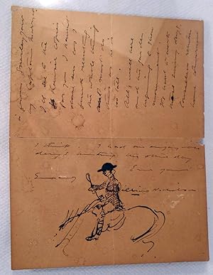 Manuscript Letter and Ink Drawing