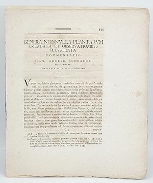 Genera Nonnulla Plantarum Emendata et Observationibus Illustrata [Offprint]