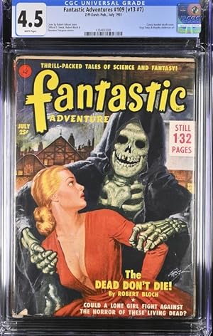 Fantastic Adventures 1951 July. Classic Hooded Death Cover.