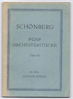 Bild des Verkufers fr Fnf Orchesterstcke, Opus 16 (= Edition Peters, Nr. 3376a). Taschenpartitur. zum Verkauf von Antiquariat Bcherstapel