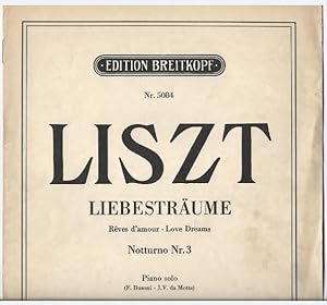 Imagen del vendedor de Liebestrume / Reves d'amour / Love Dreams. Notturno Nr. 3 (= Edition Breitkopf, Nr. 5084). Piano solo. a la venta por Antiquariat Bcherstapel